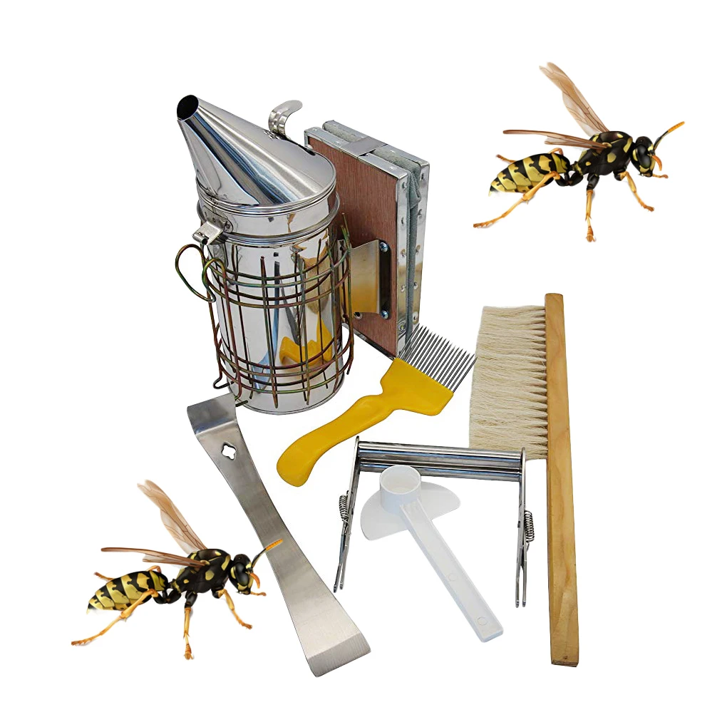 Beekeeping Tool Kit Bee Hive Smoker Scraper Brush Honey Fork Water Feeder Beekeeper Accessories
Beekeeping Tool Kit Bee Hive Smoker Scraper Brush Honey Fork Water Feeder Beekeeper Accessories