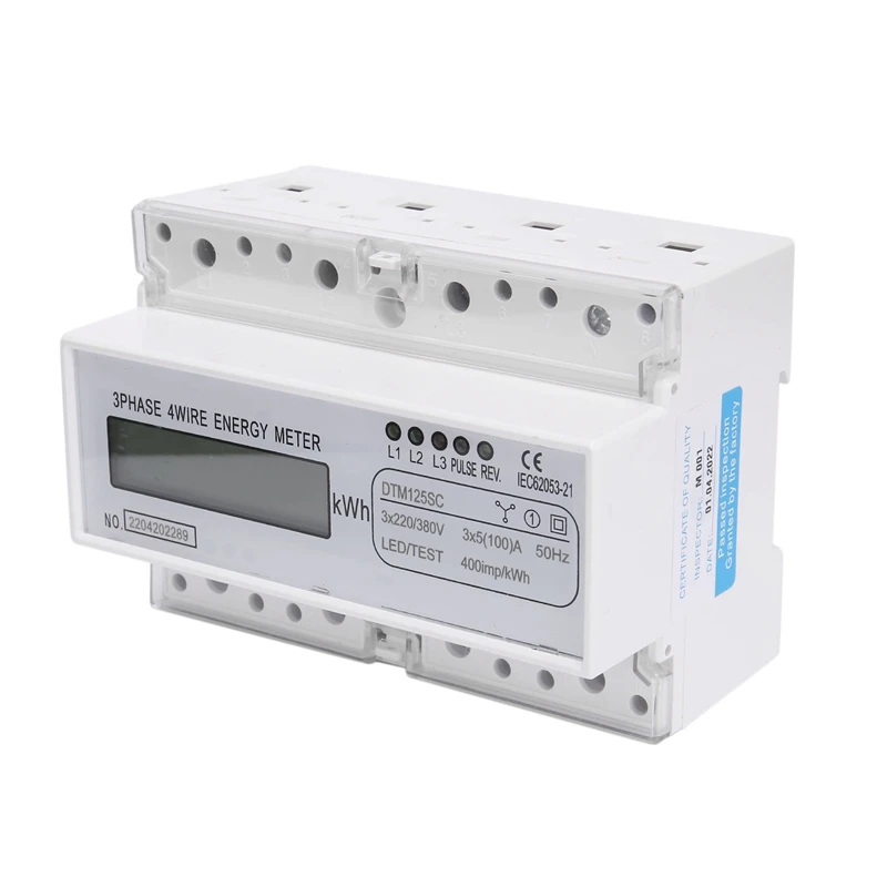 Three Phases 4 Wire Digital Power Meter Electric Electricity Meter DIN Rail Mount 220/380V 5-100A 50Hz
Three Phases 4 Wire Digital Power Meter Electric Electricity Meter DIN Rail Mount 220/380V 5-100A 50Hz