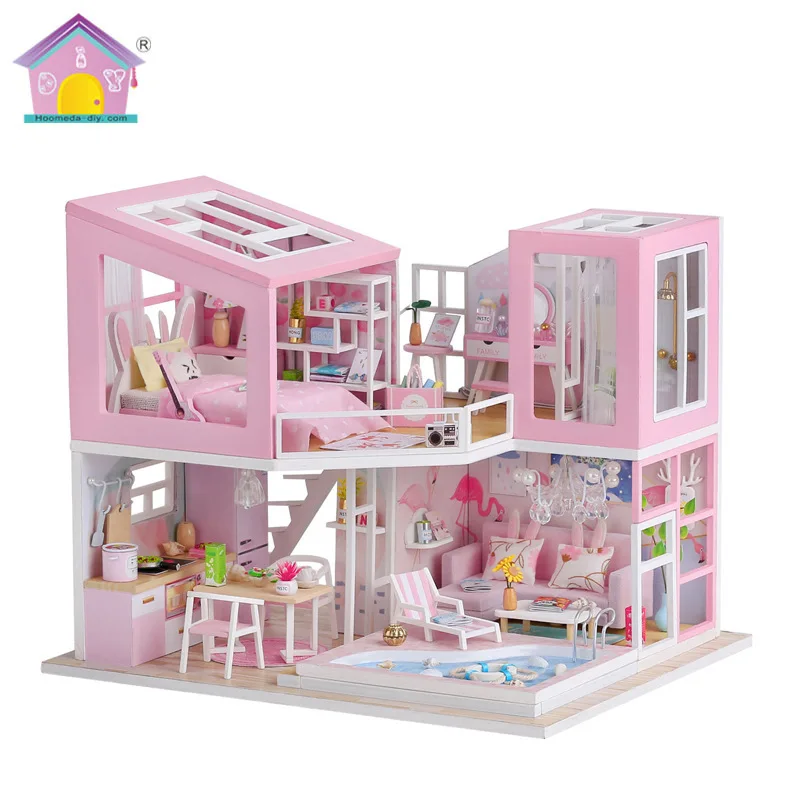 DIY Large Doll House Wooden Architectural Model Manual Assembly Boy Girl Creative Birthday Gifts Pink House Toys M915 First Love
DIY Large Doll House Wooden Architectural Model Manual Assembly Boy Girl Creative Birthday Gifts Pink House Toys M915 First Love