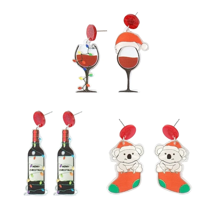Cute Christmas Earrings For Women Xmas Festive Cartoon Sloth Sockings Wine Bottle Wine Glass Drop Earrings Gift
Cute Christmas Earrings For Women Xmas Festive Cartoon Sloth Sockings Wine Bottle Wine Glass Drop Earrings Gift