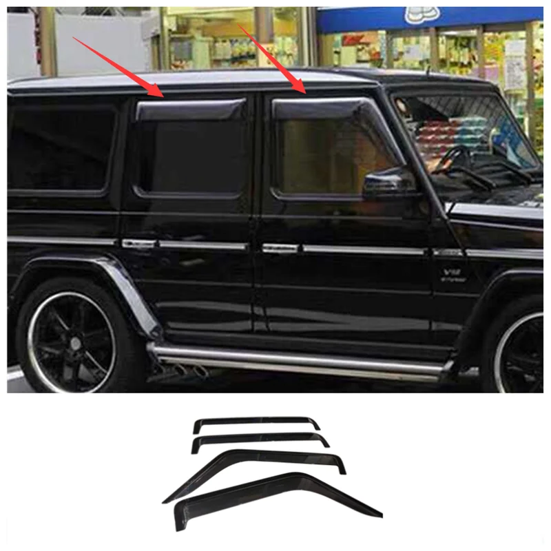 For W463 W464 Benz G-class G500 G350 G55 G65 G63 2008-2023 High Quality ABS Black Car Window Rain Eyebrow Stop Rain Plate 
For W463 W464 Benz G-class G500 G350 G55 G65 G63 2008-2023 High Quality ABS Black Car Window Rain Eyebrow Stop Rain Plate