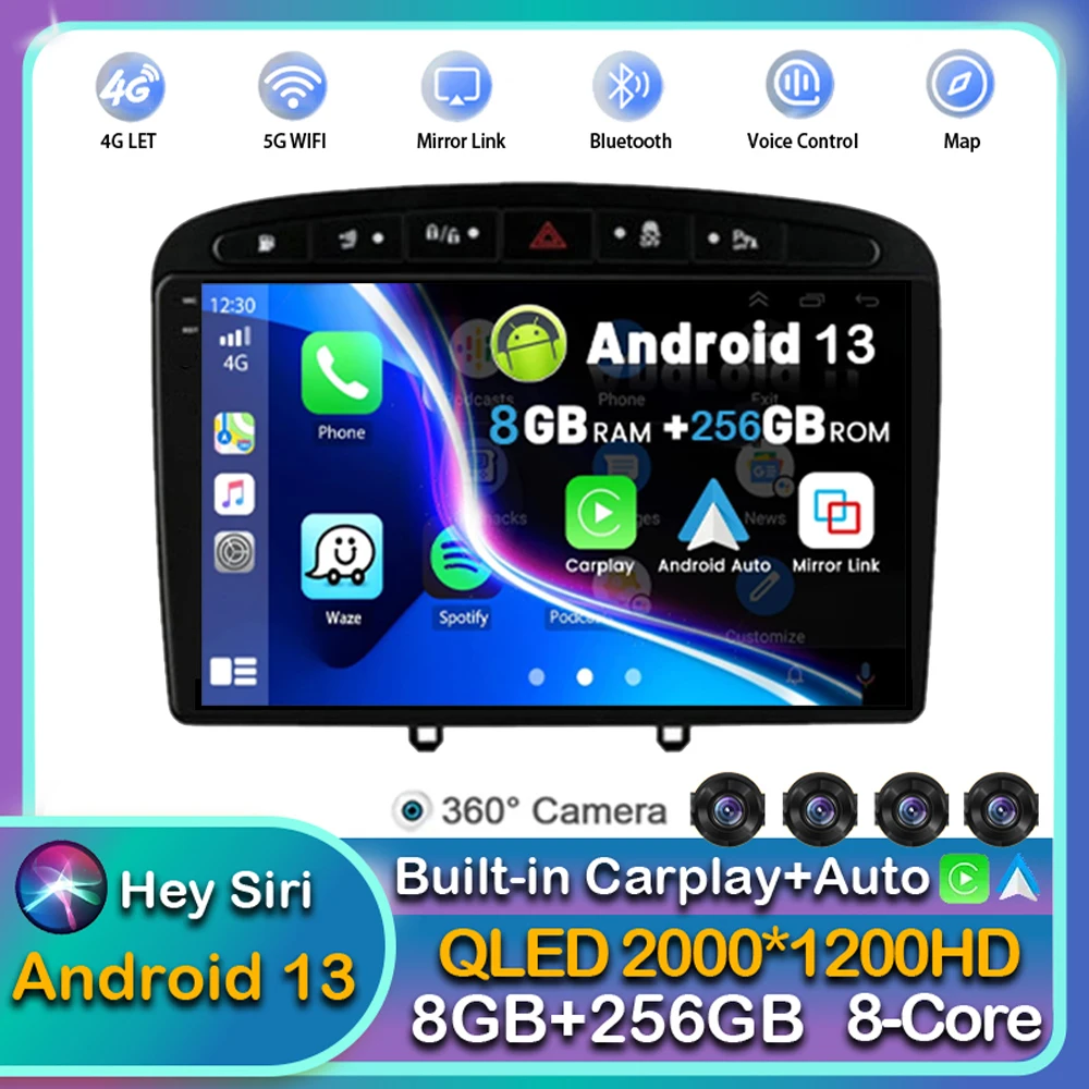 Автомобильный радиоприемник Carplay на Android 13 для Peugeot 408 2012 - 2020 T7 308 308SW 2007 - 2015 мультимедийный плеер стерео WIFI + 4G GPS DSP
Автомобильный радиоприемник Carplay на Android 13 для Peugeot 408 2012 - 2020 T7 308 308SW 2007 - 2015 мультимедийный плеер стерео WIFI + 4G GPS DSP