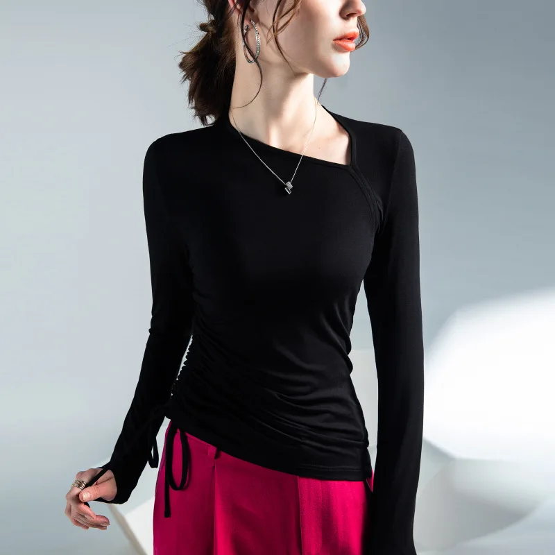 High Quality 2023 Women T-shirt Drawstring Style Design Female Autumn Sexy Crop Top Clothes Casual Fashion Blouses Grace Meeting
High Quality 2023 Women T-shirt Drawstring Style Design Female Autumn Sexy Crop Top Clothes Casual Fashion Blouses Grace Meeting