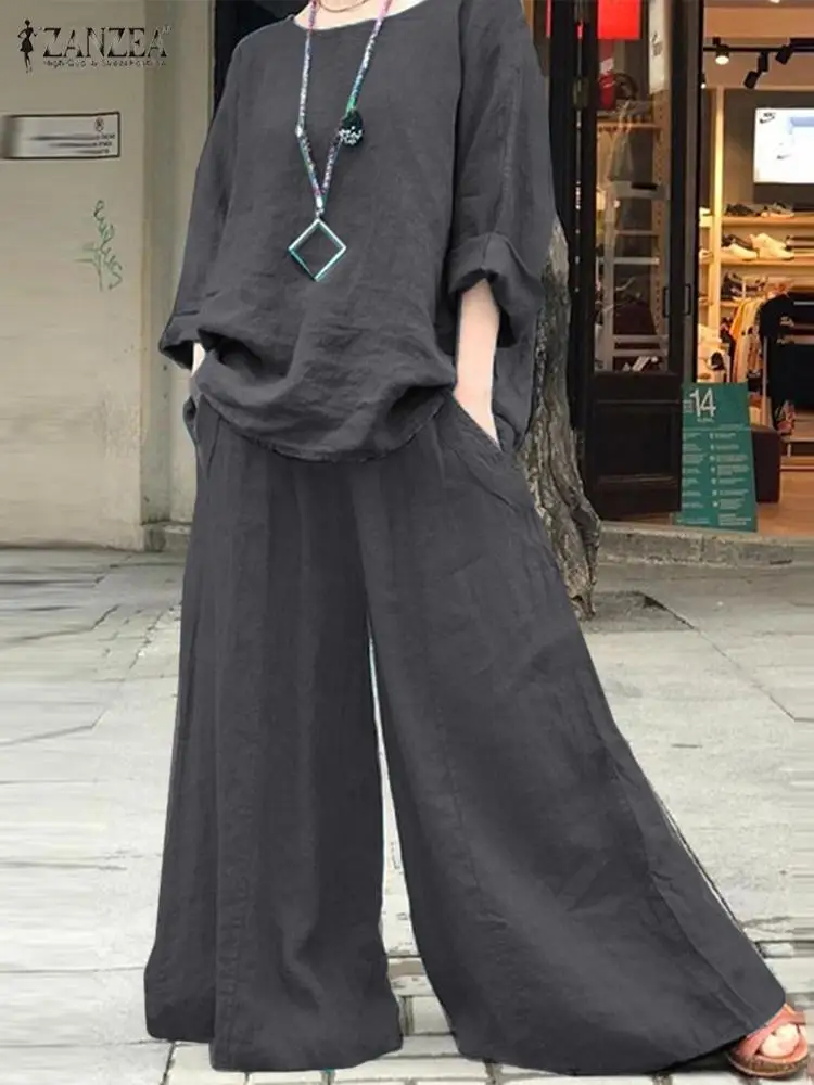 ZANZEA Fashion Urban Tracksuit Autumn Women Wide Leg Pants Sets 2pcs Casual Loose Matching Sets Solid Trousers Suits Outifits
ZANZEA Fashion Urban Tracksuit Autumn Women Wide Leg Pants Sets 2pcs Casual Loose Matching Sets Solid Trousers Suits Outifits