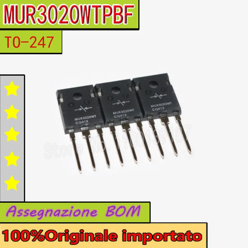 100% Оригинальный импортный 10 шт./лот MUR3020WTPBF MUR3020WT TO-247 Диод Быстрого Восстановления 200 в 15 А
100% Оригинальный импортный 10 шт./лот MUR3020WTPBF MUR3020WT TO-247 Диод Быстрого Восстановления 200 в 15 А
