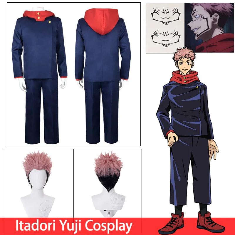 Itadori Cosplay Costume Anime Jujutsu Kaisen Itadori Yuji Cosplay Costume Uniform Wig Tattoo Stickers Suit Halloween Adult
Itadori Cosplay Costume Anime Jujutsu Kaisen Itadori Yuji Cosplay Costume Uniform Wig Tattoo Stickers Suit Halloween Adult