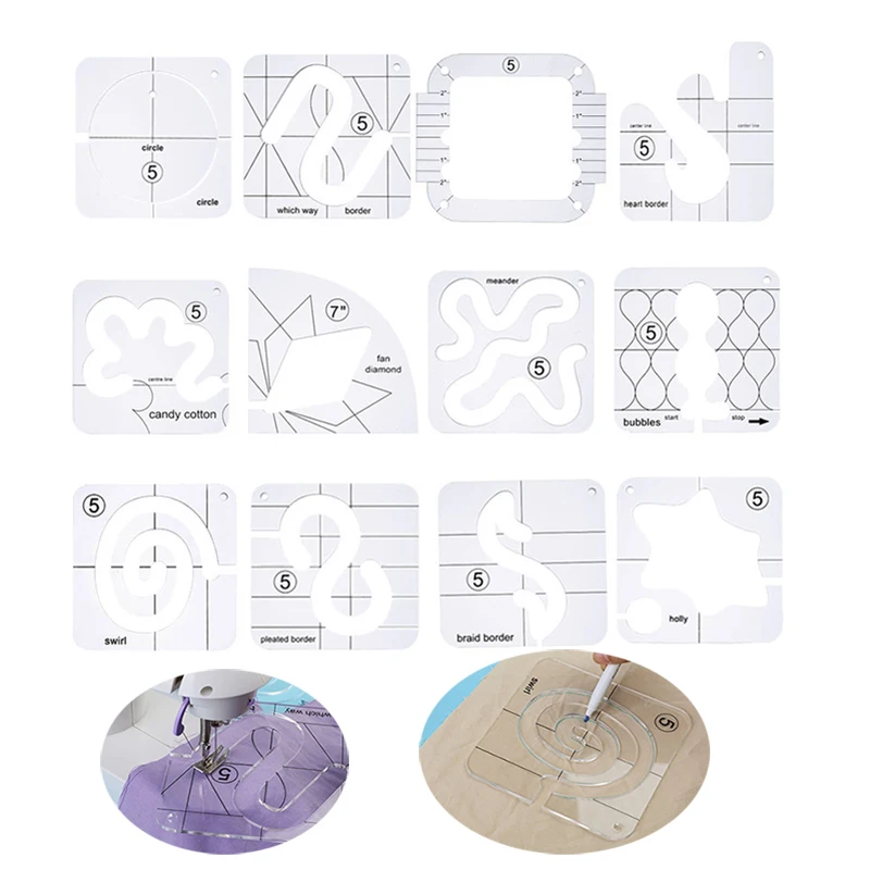 12pcs/Lot Patchwork Ruler Quilting Tools Quilting Ruler Templates Set DIY Apparel Sewing Supplies Ruler Stencil Kit
12pcs/Lot Patchwork Ruler Quilting Tools Quilting Ruler Templates Set DIY Apparel Sewing Supplies Ruler Stencil Kit