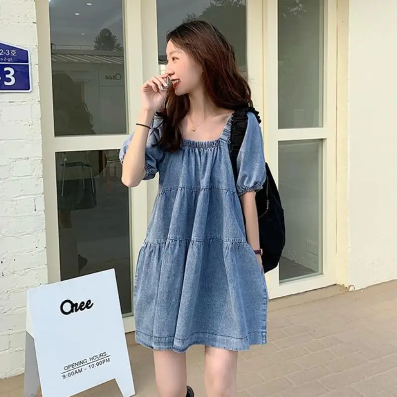 New Fashion Female Summer Dress Woman Dresses Casual Denim Dress Vintage Jeans Dresses Short Sleeves Blue Dress Vestidos E34
New Fashion Female Summer Dress Woman Dresses Casual Denim Dress Vintage Jeans Dresses Short Sleeves Blue Dress Vestidos E34