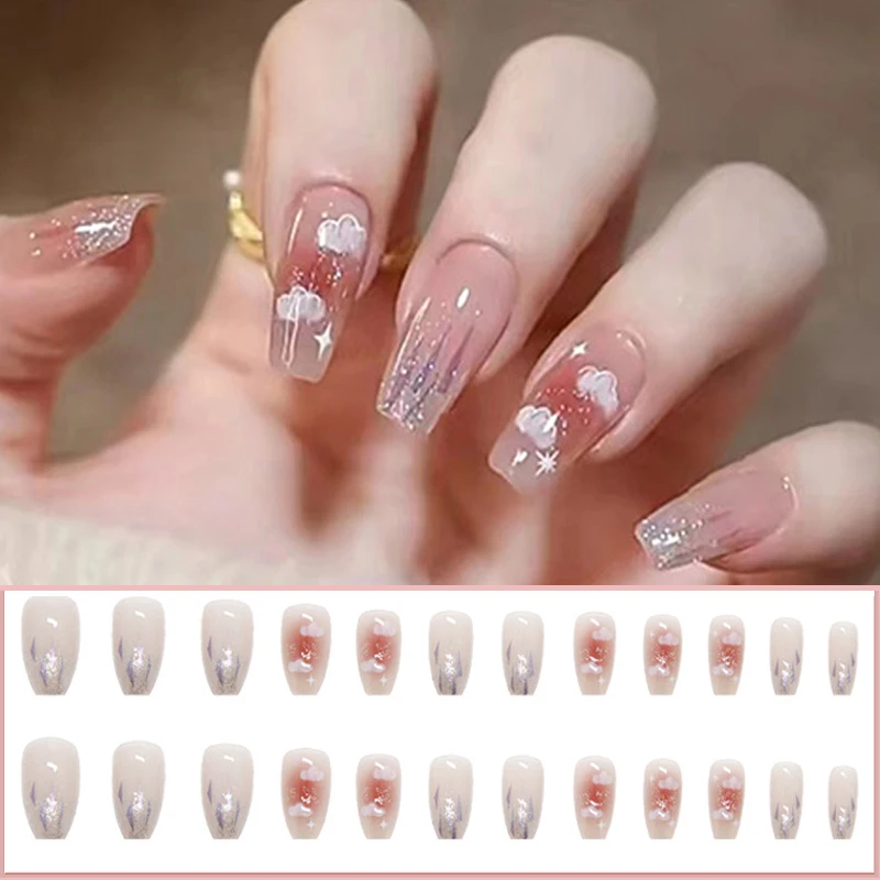 24Pcs/Set Artificial False Nail Full Cover Seamless Detachable Wearing Reusable Including Glue Press on Nail Art Art Decoration
24Pcs/Set Artificial False Nail Full Cover Seamless Detachable Wearing Reusable Including Glue Press on Nail Art Art Decoration