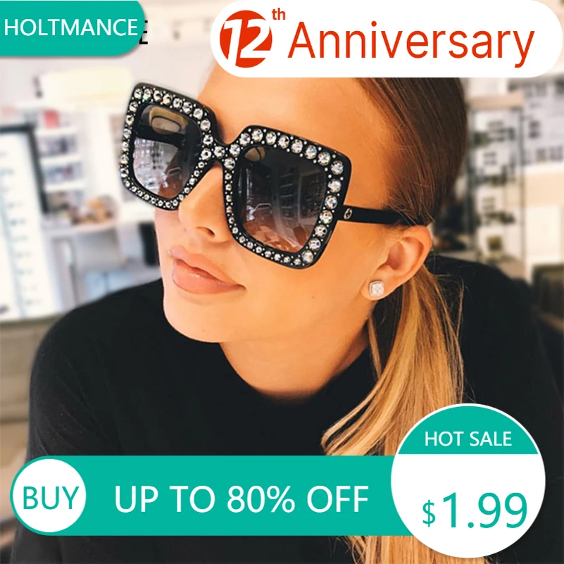 Retro Oversized Women Sunglasses Square Large Frame Glasses Full Crystal Rhinestone Shades Cyber Celebrity Favor Men Fashion
Retro Oversized Women Sunglasses Square Large Frame Glasses Full Crystal Rhinestone Shades Cyber Celebrity Favor Men Fashion