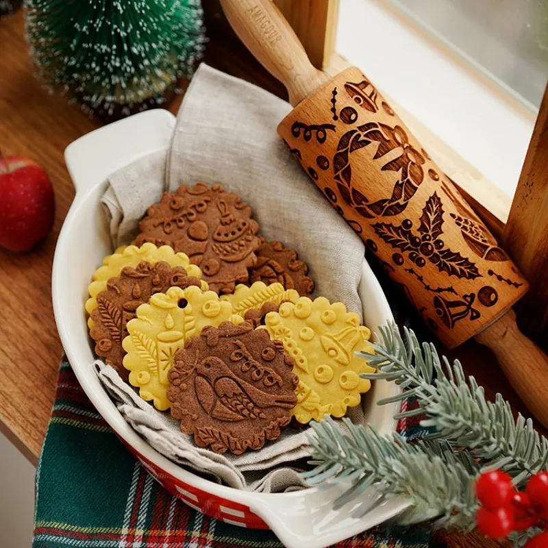 Wooden Christmas Embossed Rolling Pin Robin Redbreast Bird Pastry Baking Tools Deep Engraving Cookies Biscuit Cake Dough Roller
Wooden Christmas Embossed Rolling Pin Robin Redbreast Bird Pastry Baking Tools Deep Engraving Cookies Biscuit Cake Dough Roller