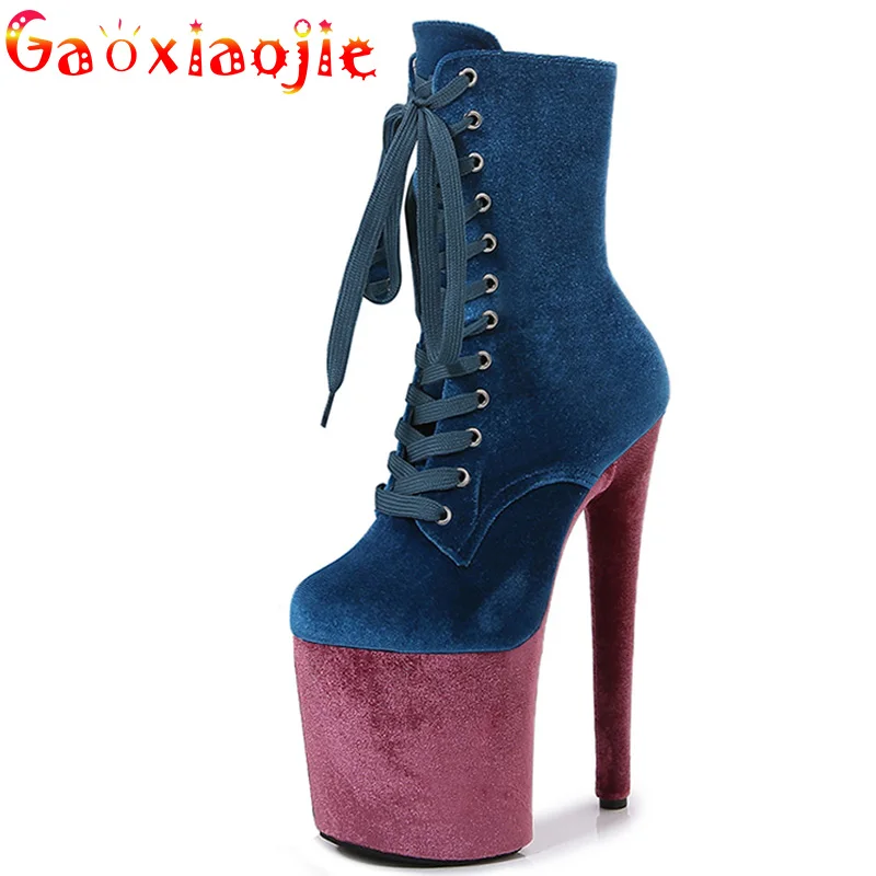 Color Platform 20CM Velvet Women Shoes 8 Inch Fashion Model Stiletto Heels Side Zipper Nightclub Steel Pole Dancing Ankle Boots
Color Platform 20CM Velvet Women Shoes 8 Inch Fashion Model Stiletto Heels Side Zipper Nightclub Steel Pole Dancing Ankle Boots