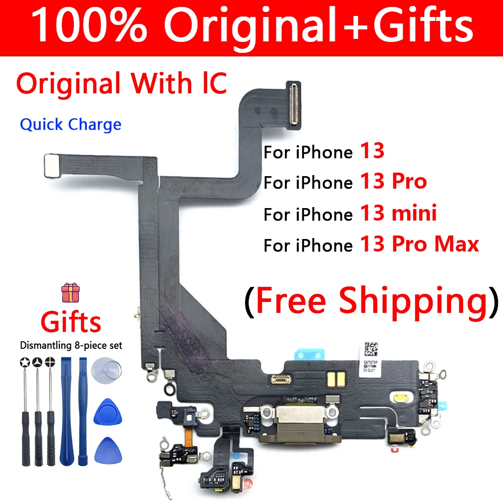 100% Original USB Charging Port Board Flex Cable For iPhone 13 Pro Max 13mini Charge Port Connector Dock Jack Plug Replacement
100% Original USB Charging Port Board Flex Cable For iPhone 13 Pro Max 13mini Charge Port Connector Dock Jack Plug Replacement