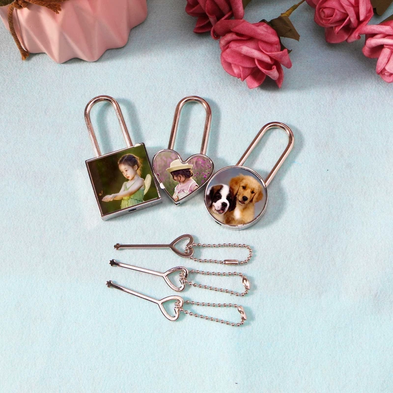 Sublimation Blanks Lock Head with Heart-shaped Pendant Ornaments DIY Heat Transfer Keychain Pendants for Sublimation
Sublimation Blanks Lock Head with Heart-shaped Pendant Ornaments DIY Heat Transfer Keychain Pendants for Sublimation