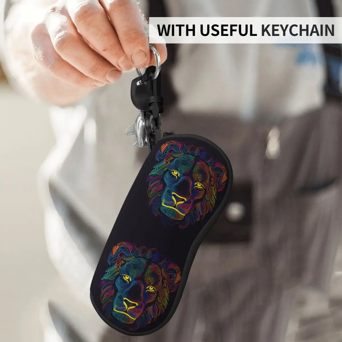 Lion Vertical Glasses Case Neon Line Art Men Women Zipper Sunglasses Pouch Cute Reading Eyeglasses Bag
Lion Vertical Glasses Case Neon Line Art Men Women Zipper Sunglasses Pouch Cute Reading Eyeglasses Bag