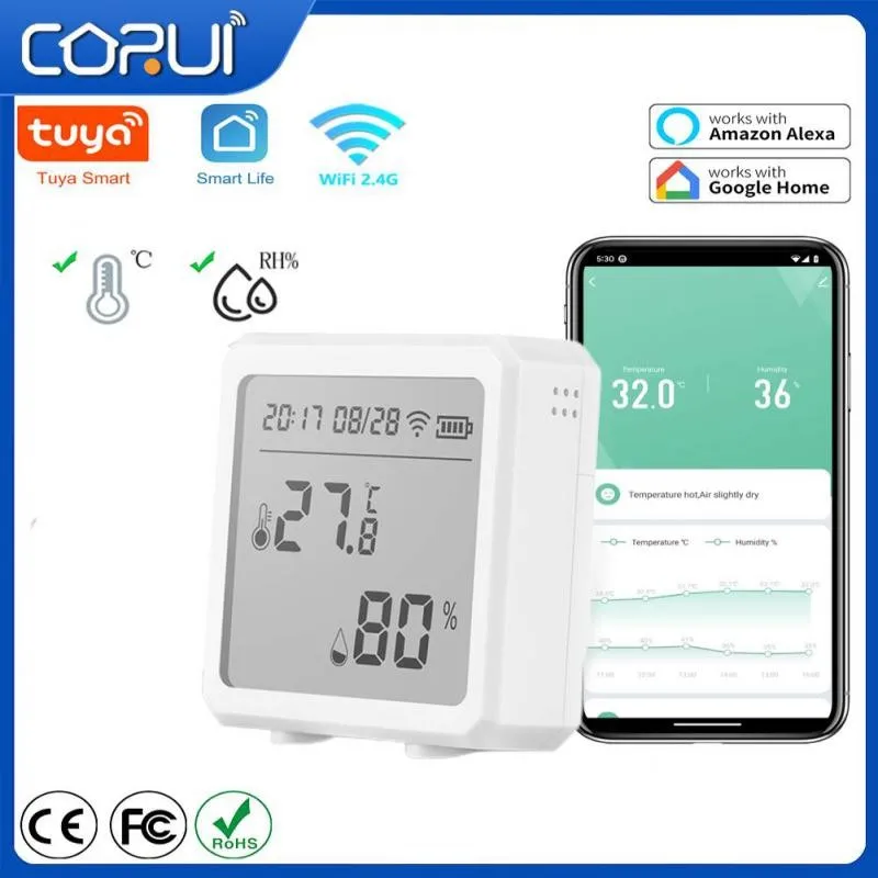 Датчик температуры и влажности CORUI Tuya Zigbee с Wi-Fi, комнатный гигрометр, термометр, детектор, «Умная жизнь», работает с Alexa Google Home
Датчик температуры и влажности CORUI Tuya Zigbee с Wi-Fi, комнатный гигрометр, термометр, детектор, «Умная жизнь», работает с Alexa Google Home