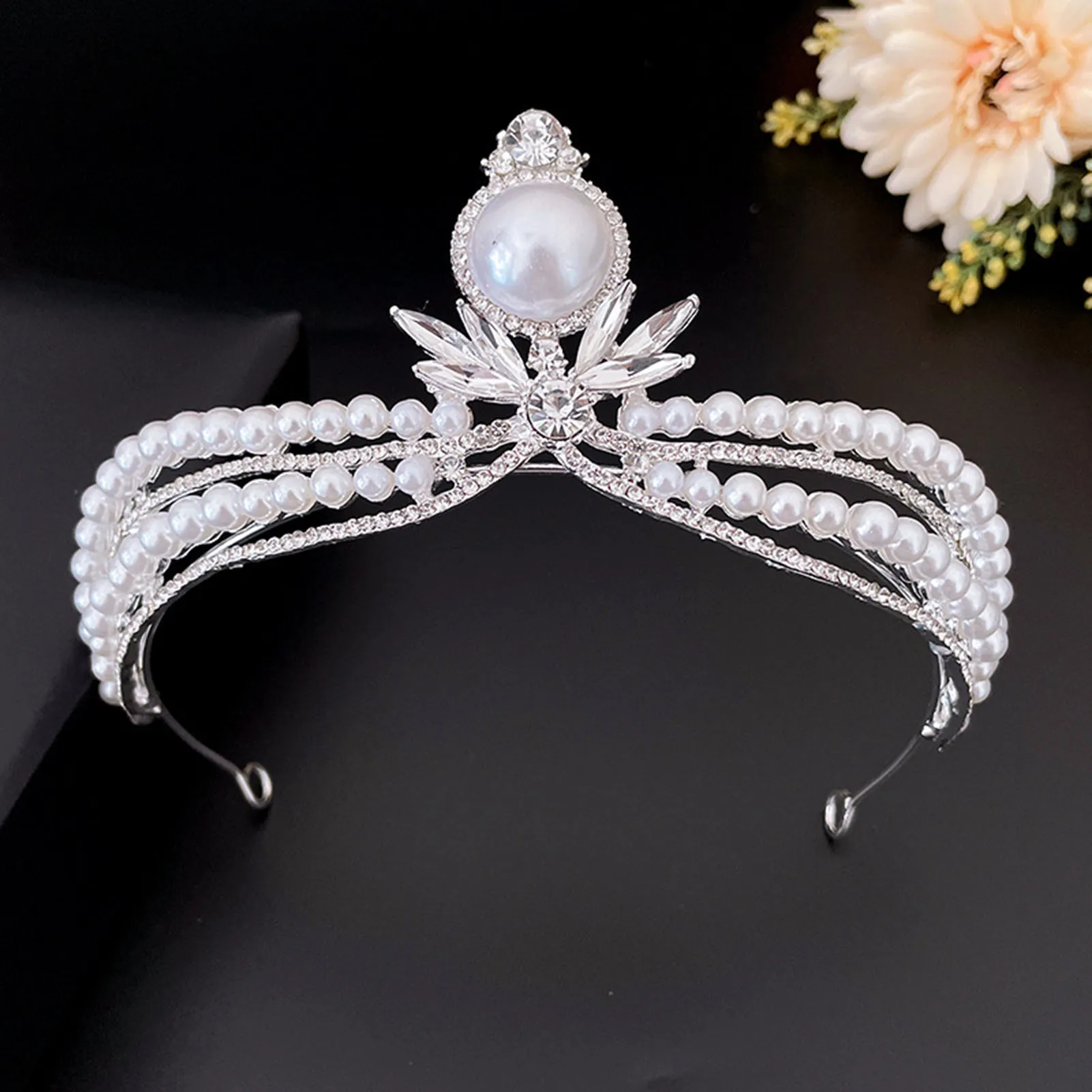 Trendy Rhinestone Pearl Crystal Tiara Headband Bride Hair Accessories Silver Color Crown Bridal Wedding Crown Hair Jewelry ML
Trendy Rhinestone Pearl Crystal Tiara Headband Bride Hair Accessories Silver Color Crown Bridal Wedding Crown Hair Jewelry ML