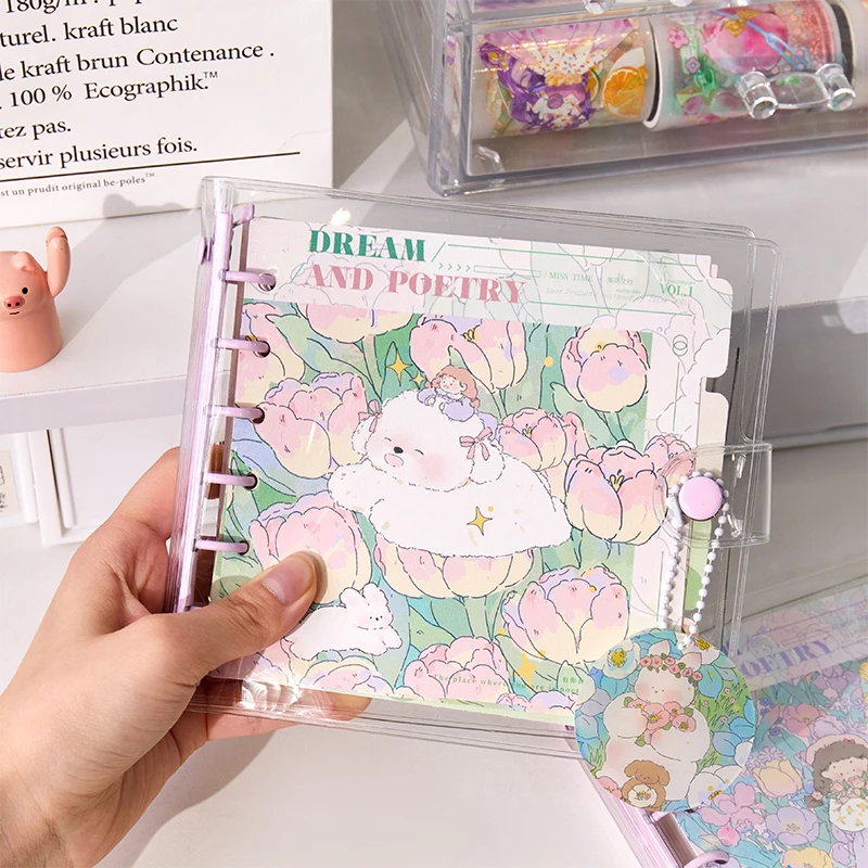 Mini Loose Leaf Notebook transparent PVC Cover Grid Notepad Pocket Binder Cute 5 Ring Journal 2022 Planner Budget Book
Mini Loose Leaf Notebook transparent PVC Cover Grid Notepad Pocket Binder Cute 5 Ring Journal 2022 Planner Budget Book