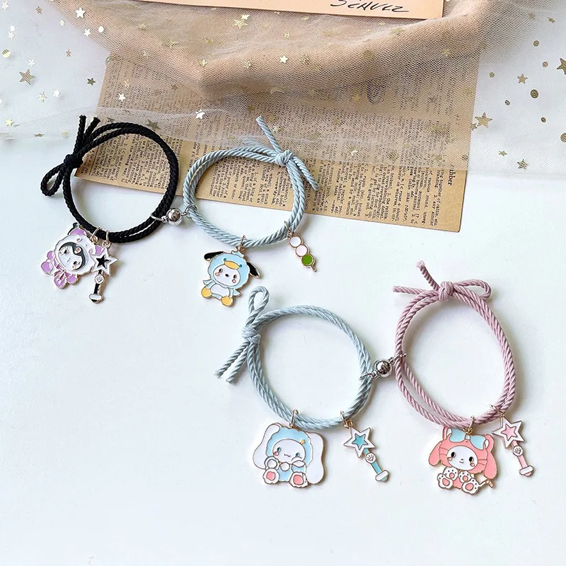 Sanrio Kuromi Cinnamoroll Mymelody Магнитная пара веревок для волос милый помпон пурин волшебная палочка головная веревка аксессуары для волос
Sanrio Kuromi Cinnamoroll Mymelody Магнитная пара веревок для волос милый помпон пурин волшебная палочка головная веревка аксессуары для волос