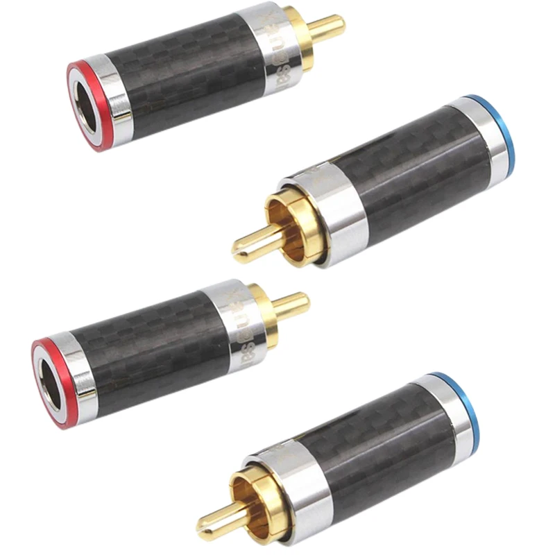 4 Pcs Set Carbon Fiber Copper Gold Plated Welding DIY Audio RCA Plug Connector Jack
4 Pcs Set Carbon Fiber Copper Gold Plated Welding DIY Audio RCA Plug Connector Jack