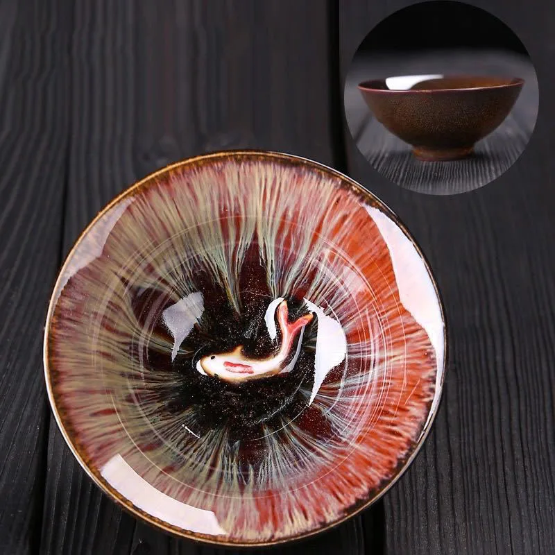 Chinese Kiln Change Ceramic Jianzhan Tea Cup Retro Temmoku Glaze Teacup Blue Pottery Tea Bowl Home Teaware Master Cups Wholesale 
Chinese Kiln Change Ceramic Jianzhan Tea Cup Retro Temmoku Glaze Teacup Blue Pottery Tea Bowl Home Teaware Master Cups Wholesale