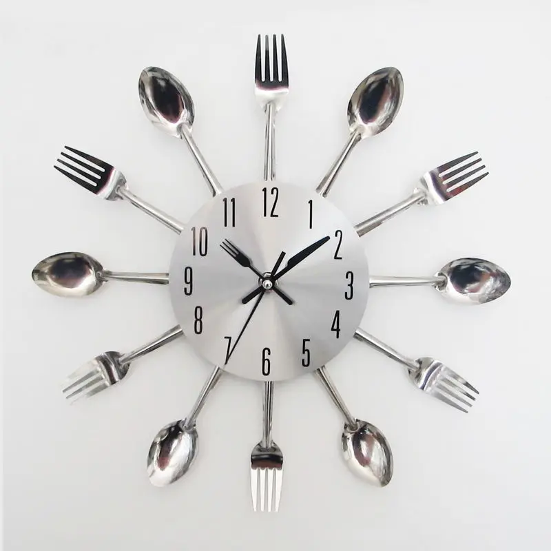 Kitchen Cutlery Wall Clock with Forks and Spoons for Home Decor Quartz Wall Mounted Clocks Modern Design Nice Gifts
Kitchen Cutlery Wall Clock with Forks and Spoons for Home Decor Quartz Wall Mounted Clocks Modern Design Nice Gifts