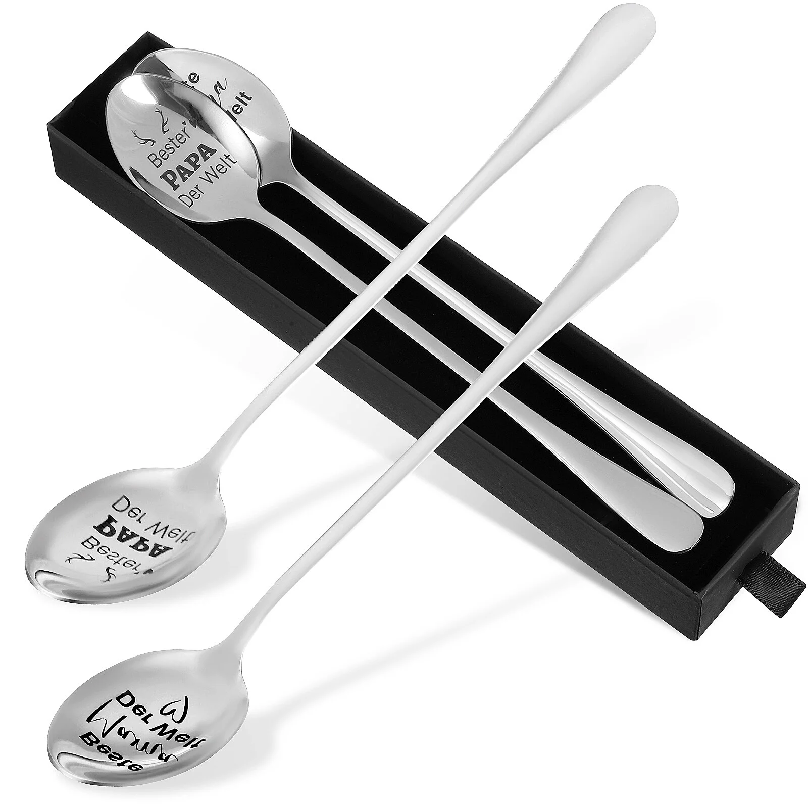 

4 Pcs Gift Sets Stainless Steel Spoon Mama Dad Spoons Coffee Parents Tea Mother Father