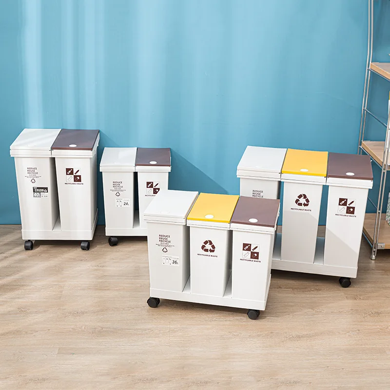 Japanese-style Classified Trash Can with Wheeled Garbage Bin Pressed Kitchen Waste Bin Bathroom Trash Can Bin
Japanese-style Classified Trash Can with Wheeled Garbage Bin Pressed Kitchen Waste Bin Bathroom Trash Can Bin