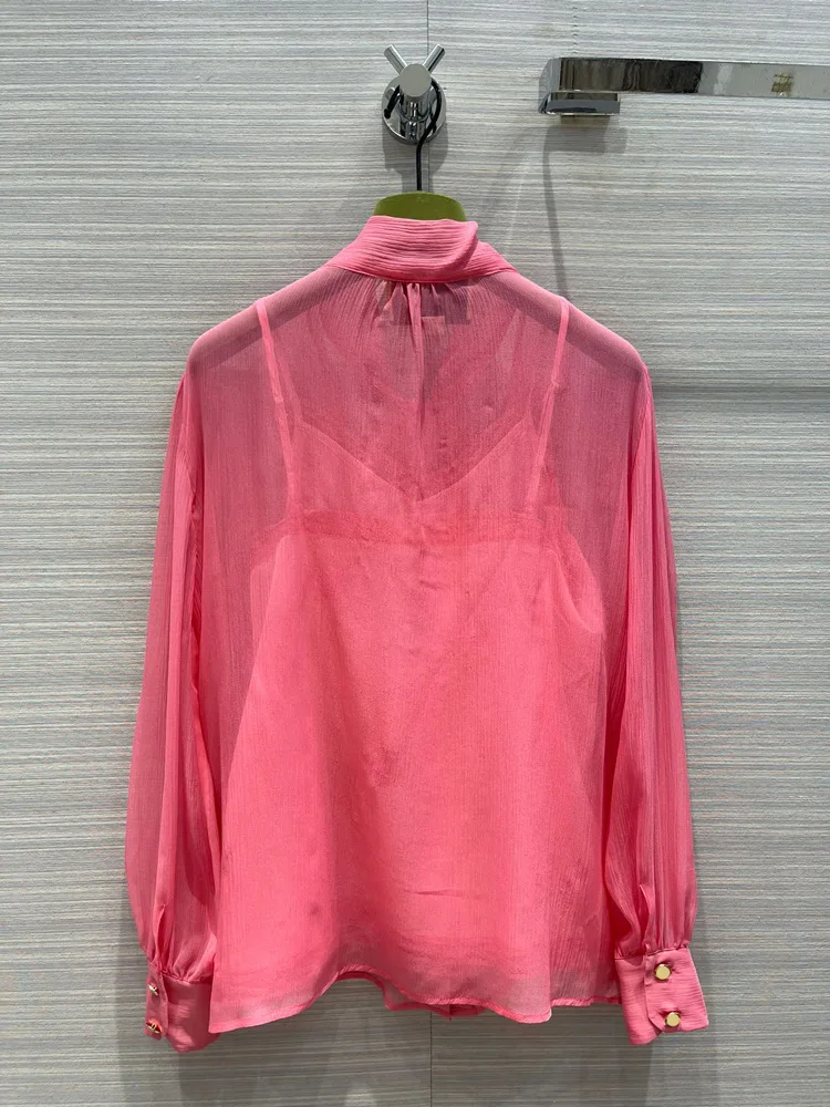 High-end Long Sleeve Loose Shirts Blouses for Women Top Quality Lace Up Collar Maxi Summer Shirts 2022 Casual Solid Silk Shirt
High-end Long Sleeve Loose Shirts Blouses for Women Top Quality Lace Up Collar Maxi Summer Shirts 2022 Casual Solid Silk Shirt