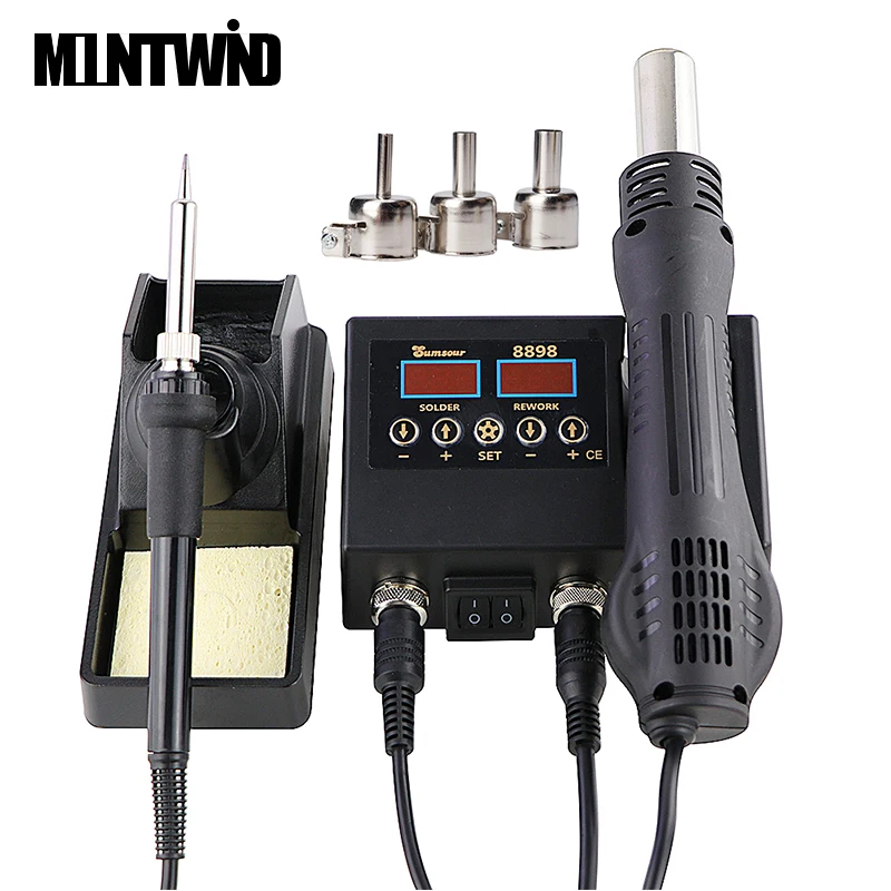 MOUNTWIND 2in1 Soldering Station Digital Display Hot Air Gun Welding Rework For Phone BGA SMD PCB IC Repair Solder Iron Tools
MOUNTWIND 2in1 Soldering Station Digital Display Hot Air Gun Welding Rework For Phone BGA SMD PCB IC Repair Solder Iron Tools