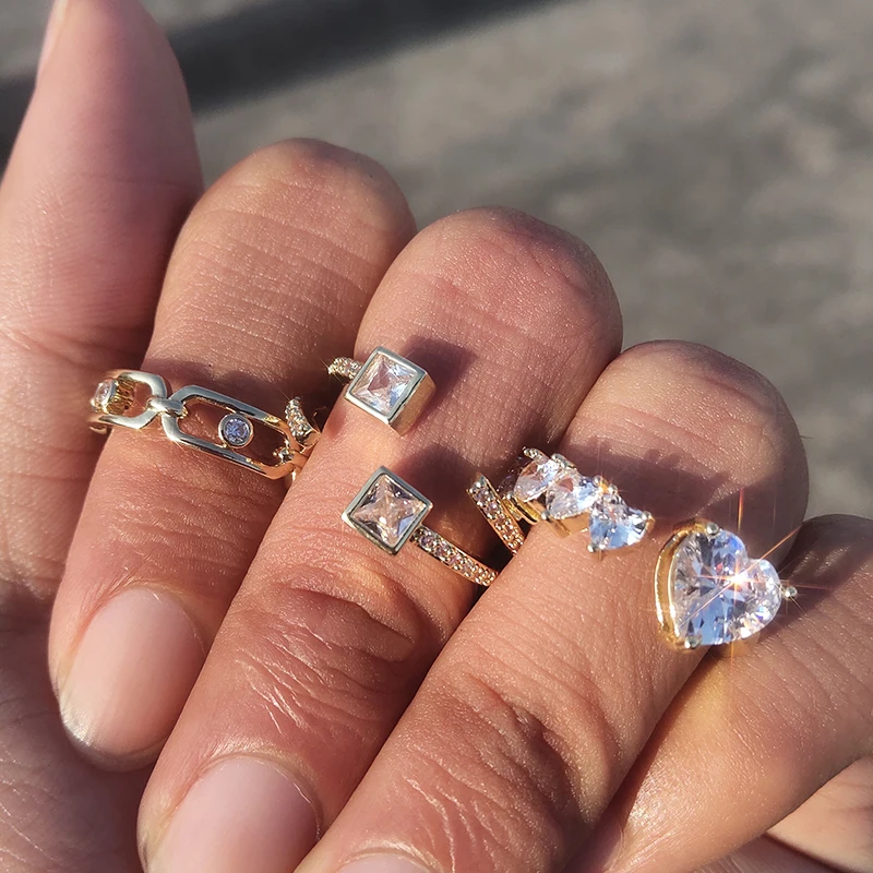 Gold Silver Color Heart Zircon Open Rings for Women Trendy High Quality Engagement Wedding Rings Unusual Jewelry Couple Gift
Gold Silver Color Heart Zircon Open Rings for Women Trendy High Quality Engagement Wedding Rings Unusual Jewelry Couple Gift