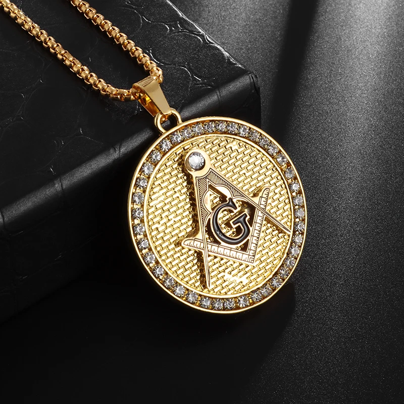 Classic Freemason Disc Medal Pendant Necklace Men's Stainless Steel Zircon Inlay Trend Jewelry Gift
Classic Freemason Disc Medal Pendant Necklace Men's Stainless Steel Zircon Inlay Trend Jewelry Gift