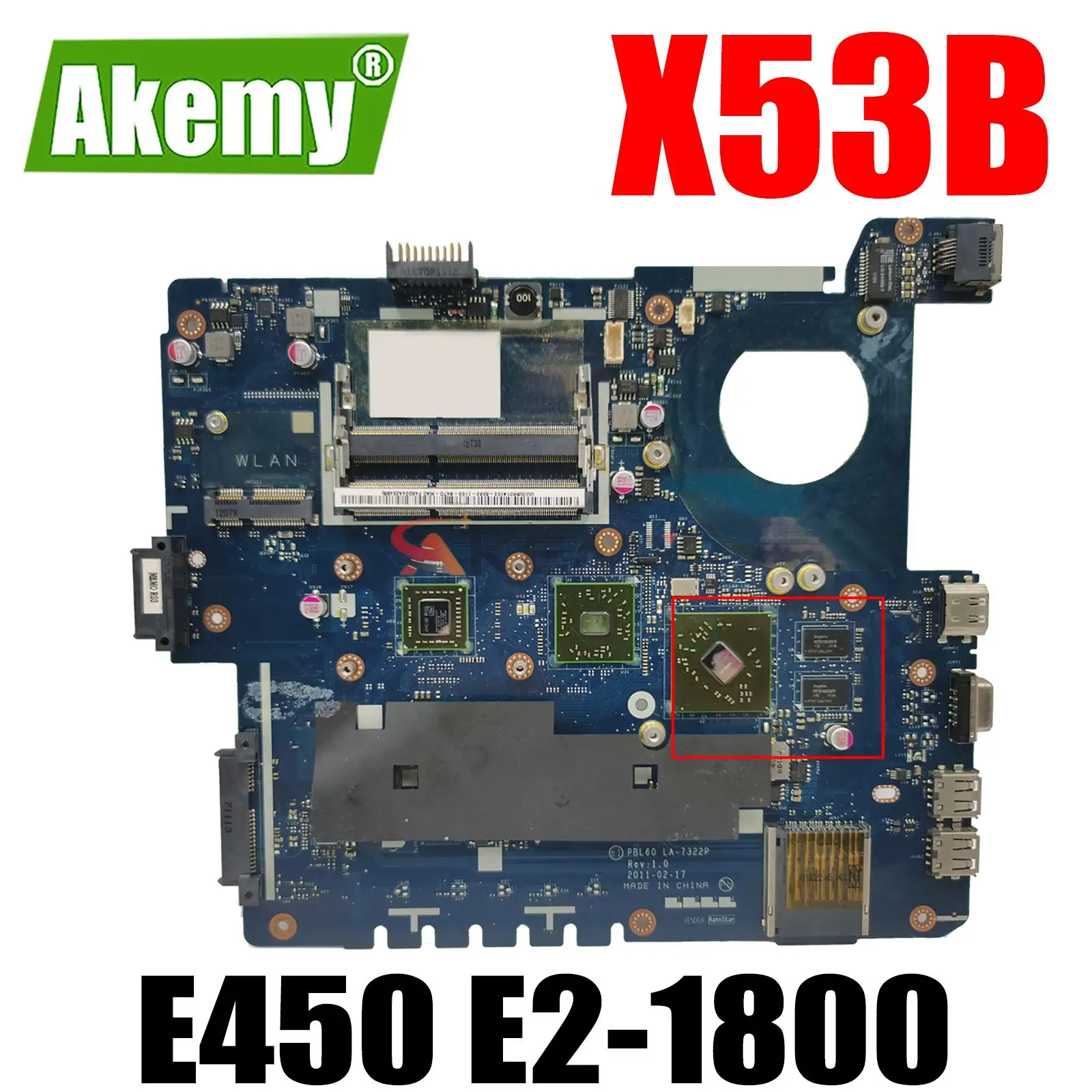 X53B LA-7322P Laptop Motherboard with E450 E2-1800 CPU for ASUS X53B K53B CMC50A Notebook Motherboard Mainboard DDR3
X53B LA-7322P Laptop Motherboard with E450 E2-1800 CPU for ASUS X53B K53B CMC50A Notebook Motherboard Mainboard DDR3