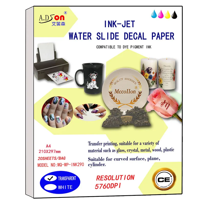 Inkjet Water slide paper Water transfer paper Decal Sticker Water slide sticker DIY Water slide Decal 20 sheets
Inkjet Water slide paper Water transfer paper Decal Sticker Water slide sticker DIY Water slide Decal 20 sheets