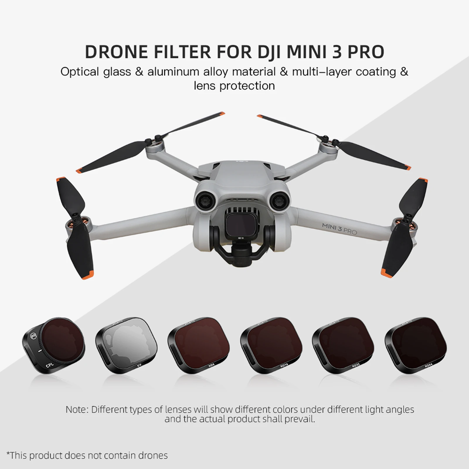 Фильтр из алюминиевого сплава для DJI Mini 3 Pro, регулируемое затемнение для Mavic Mini 3 Pro ND 8/16/32/64 CPL, аксессуары для фильтров
Фильтр из алюминиевого сплава для DJI Mini 3 Pro, регулируемое затемнение для Mavic Mini 3 Pro ND 8/16/32/64 CPL, аксессуары для фильтров