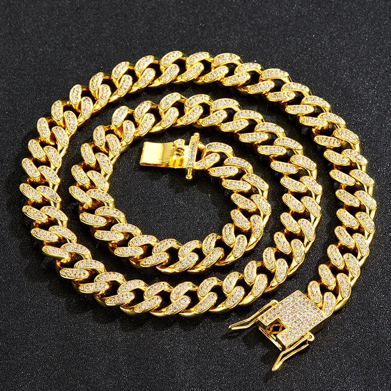 Men's Luxury 13MM Hip Hop Miami Cuban Link Chain Necklace Bracelet Gold Silver Ice Choker Full Diamond Rock Rap Jewelry Set 2022
Men's Luxury 13MM Hip Hop Miami Cuban Link Chain Necklace Bracelet Gold Silver Ice Choker Full Diamond Rock Rap Jewelry Set 2022