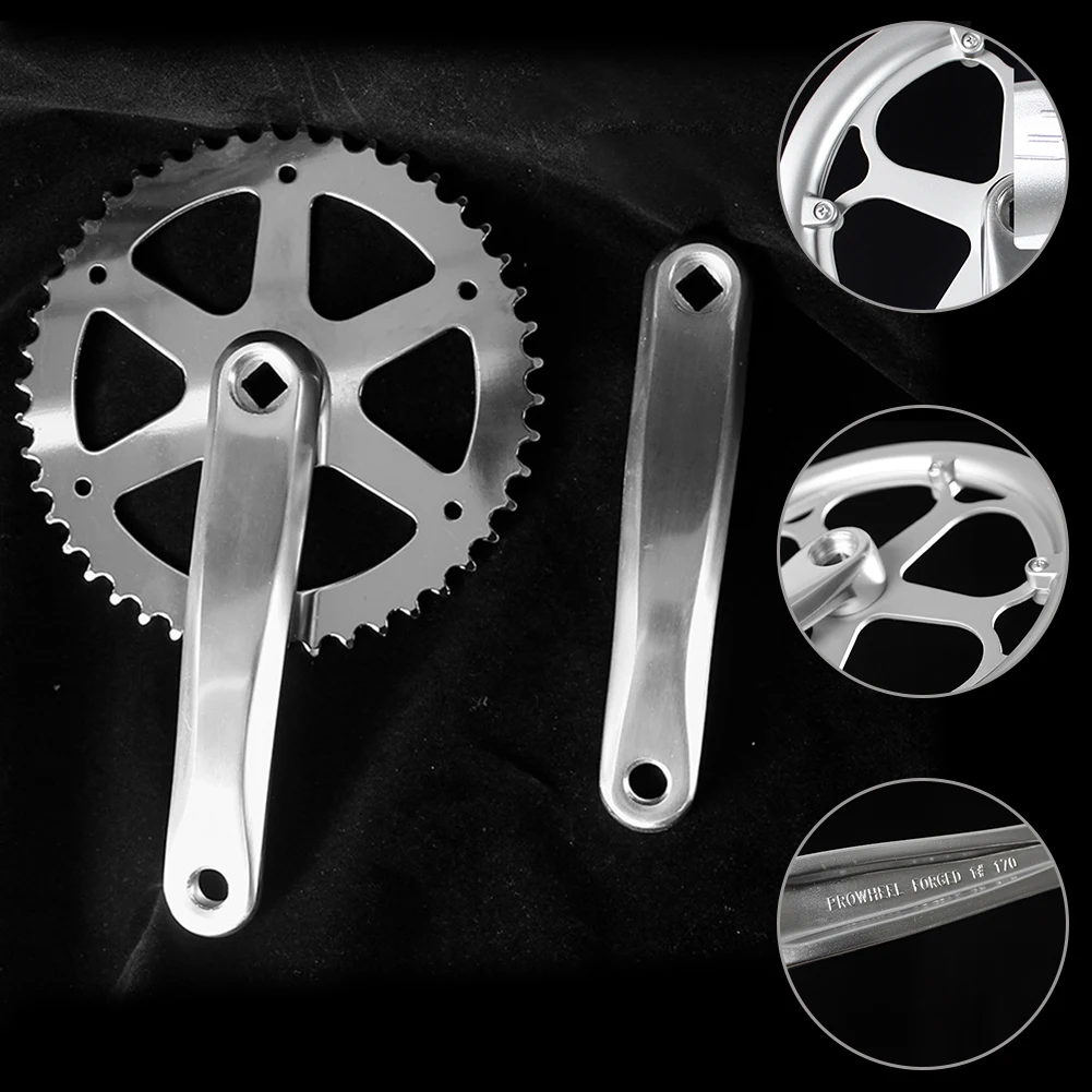 46T / 52T Bike Crankset Single Speed Square Hole Chainset Chrome Steel Crank Vintage Retro Look Cycling Accessories
46T / 52T Bike Crankset Single Speed Square Hole Chainset Chrome Steel Crank Vintage Retro Look Cycling Accessories