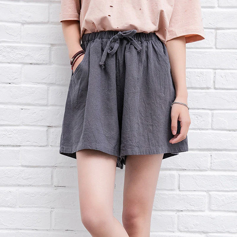 Loose Sports Short Women Summer New Fashion Casual Solid Cotton Linen Shorts Elastic Waist Drawstring High Waist Wide Leg Shorts
Loose Sports Short Women Summer New Fashion Casual Solid Cotton Linen Shorts Elastic Waist Drawstring High Waist Wide Leg Shorts