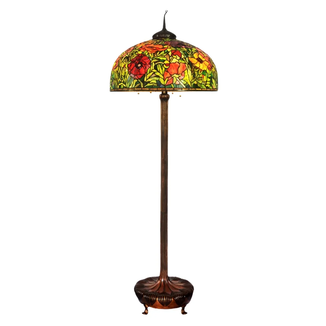 

26 "retro Creative Tiffany Color Glass Poppy Pure Copper Floor Lamp American Classic Rose Hotel Villa Living Room Standing Lamp
