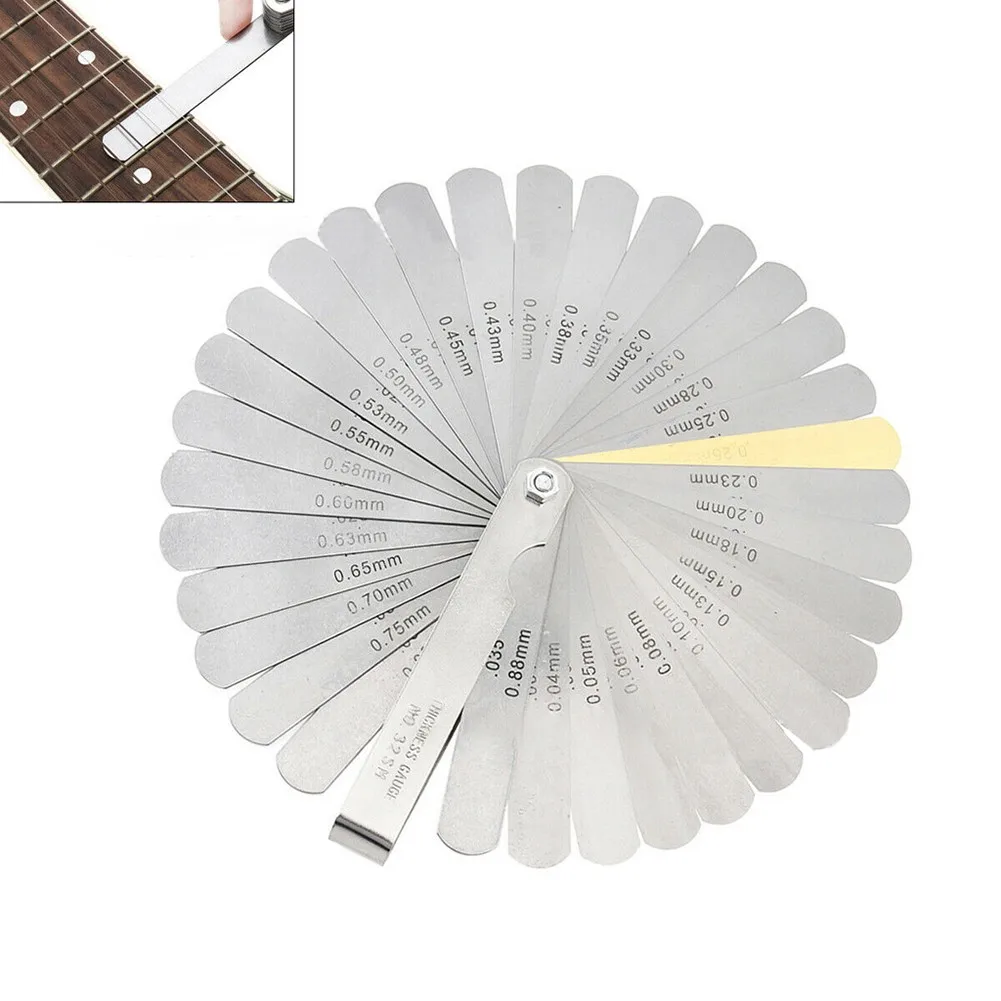 Feeler Gauge Set 32 Fret Guitar Neck Relief String Height Luthier Tool Guage For Guitar Setup Nut Slot Making Tools Instruments
Feeler Gauge Set 32 Fret Guitar Neck Relief String Height Luthier Tool Guage For Guitar Setup Nut Slot Making Tools Instruments