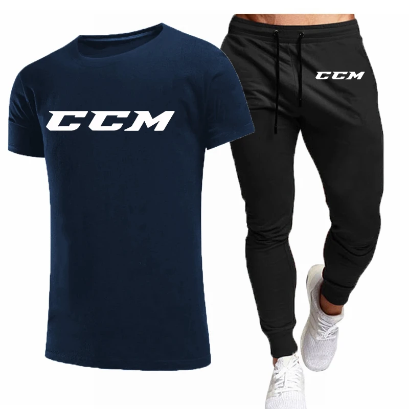 CCM New Men's Tracksuits summer men's sets fitness wear short-sleeved T-shirts+trousers set cotton brand Men's clothing
CCM New Men's Tracksuits summer men's sets fitness wear short-sleeved T-shirts+trousers set cotton brand Men's clothing