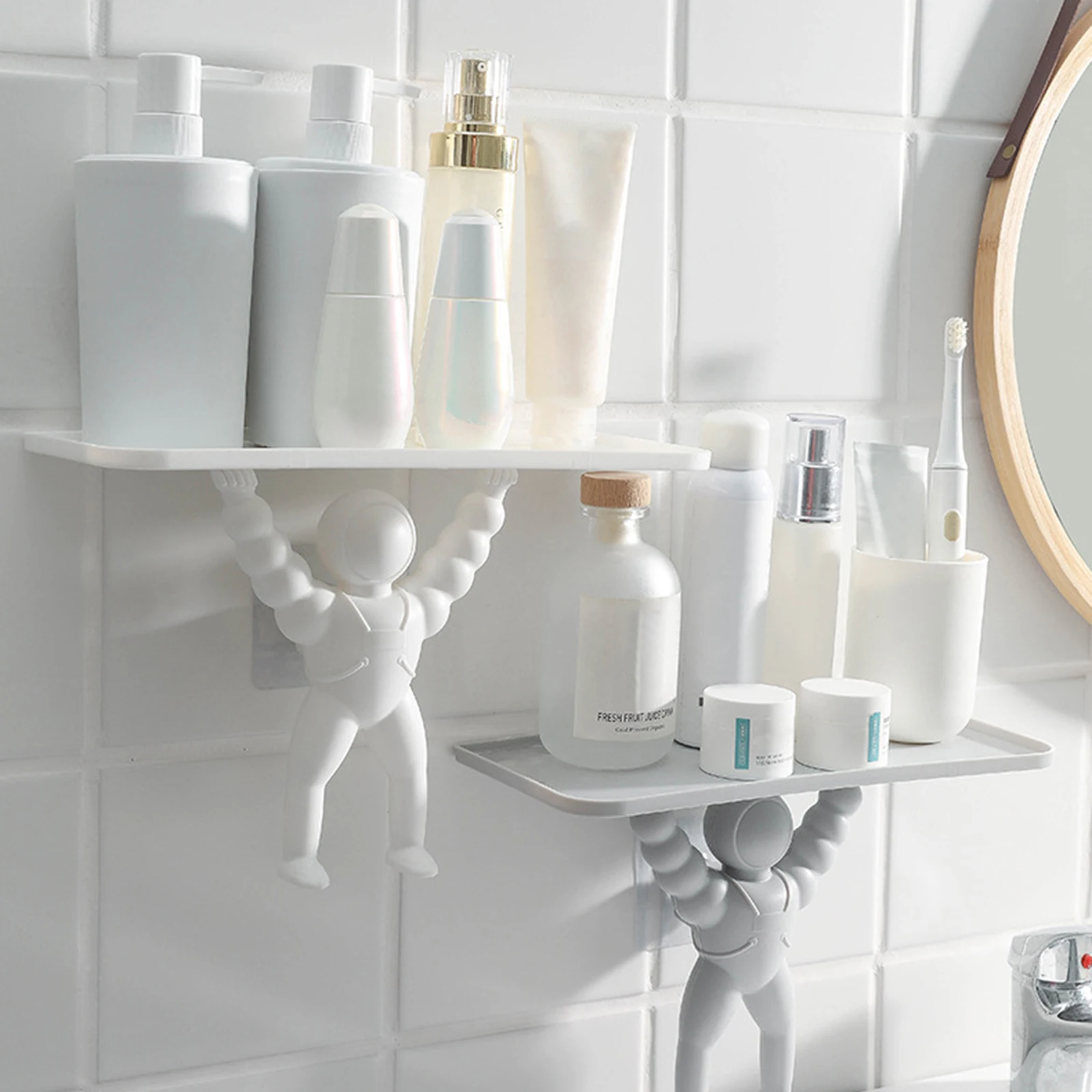 Bathroom Shelves Shelf Astronaut Modeling Storage Rack Hanging Basket Space Figure Smooth Shampoo Holder Wall Mounted
Bathroom Shelves Shelf Astronaut Modeling Storage Rack Hanging Basket Space Figure Smooth Shampoo Holder Wall Mounted
