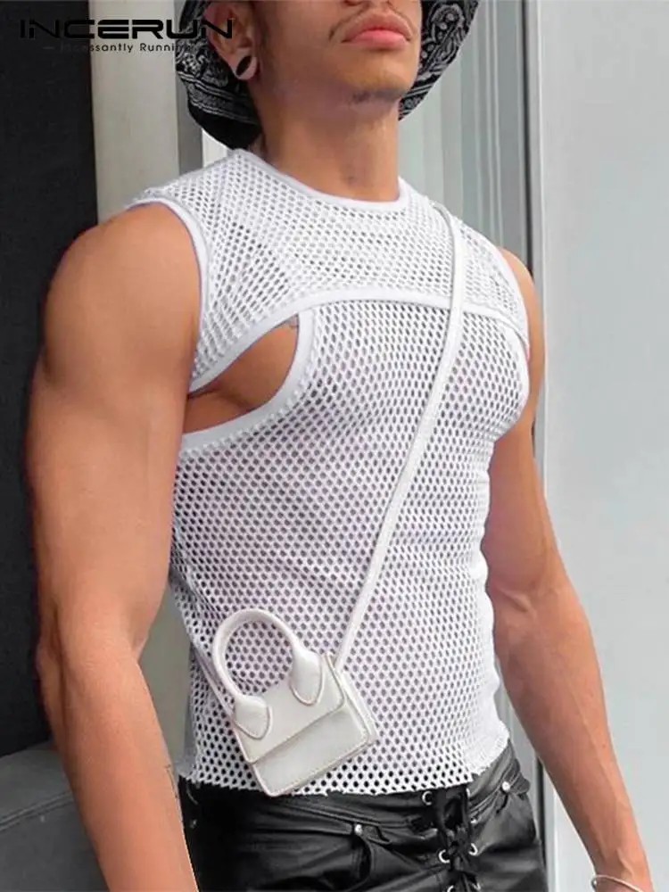 INCERUN Men T Shirt Mesh See Through O-neck Sleeveless Sexy Hollow Out Irregular Vests 2022 Streetwear Casual Men Clothing S-5XL
INCERUN Men T Shirt Mesh See Through O-neck Sleeveless Sexy Hollow Out Irregular Vests 2022 Streetwear Casual Men Clothing S-5XL