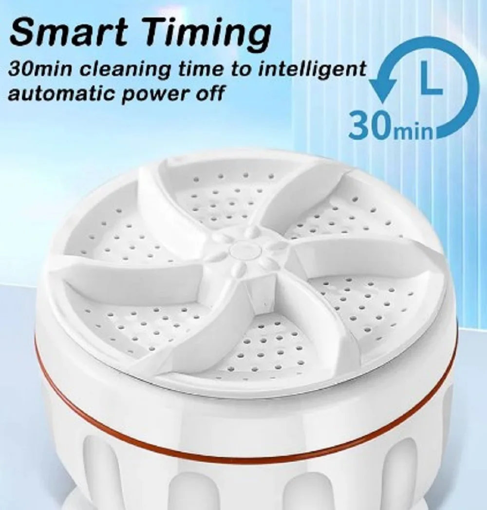 Mini Turbo Washing Machine Fully Automatic Portable Dormitory Universal Small Water Bucket Underwear and Sock Washing Device
Mini Turbo Washing Machine Fully Automatic Portable Dormitory Universal Small Water Bucket Underwear and Sock Washing Device