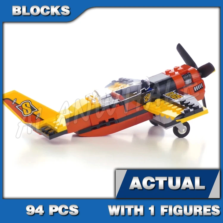 94pcs Urban Great Vehicles Race Plane Spinning Propeller 10643 Building Blocks Set Bricks Compatible with Model
94pcs Urban Great Vehicles Race Plane Spinning Propeller 10643 Building Blocks Set Bricks Compatible with Model