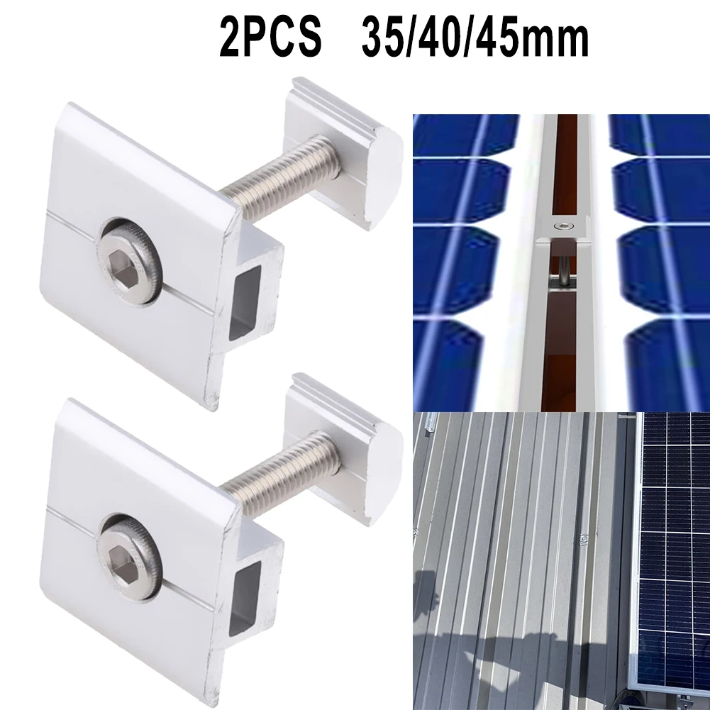 2pcs Solar Panel Clamp 35-45mm For Connecting And Fixing Solar Panel On Rails Photovoltaic Support Solar System Accessories
2pcs Solar Panel Clamp 35-45mm For Connecting And Fixing Solar Panel On Rails Photovoltaic Support Solar System Accessories