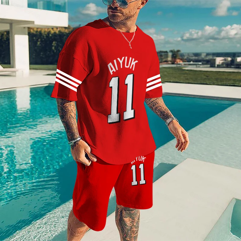 Summer Men Sets Clothes Tracksuit Football Uniform Oversized Casual O-Neck Short Sleeves Digital Print T-Shirt+shorts Customize
Summer Men Sets Clothes Tracksuit Football Uniform Oversized Casual O-Neck Short Sleeves Digital Print T-Shirt+shorts Customize