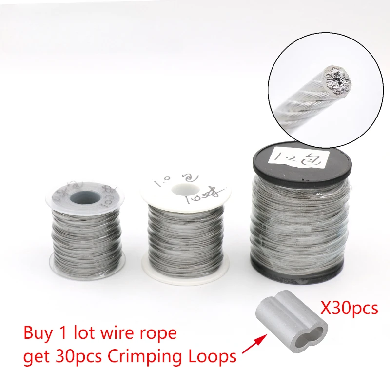 100Meters wire Rope PVC Transparent Coated Cable 304 Stainless Steel rope Clothesline Diameter 0.8mm 1mm 1.5mm 2mm 3mm
100Meters wire Rope PVC Transparent Coated Cable 304 Stainless Steel rope Clothesline Diameter 0.8mm 1mm 1.5mm 2mm 3mm