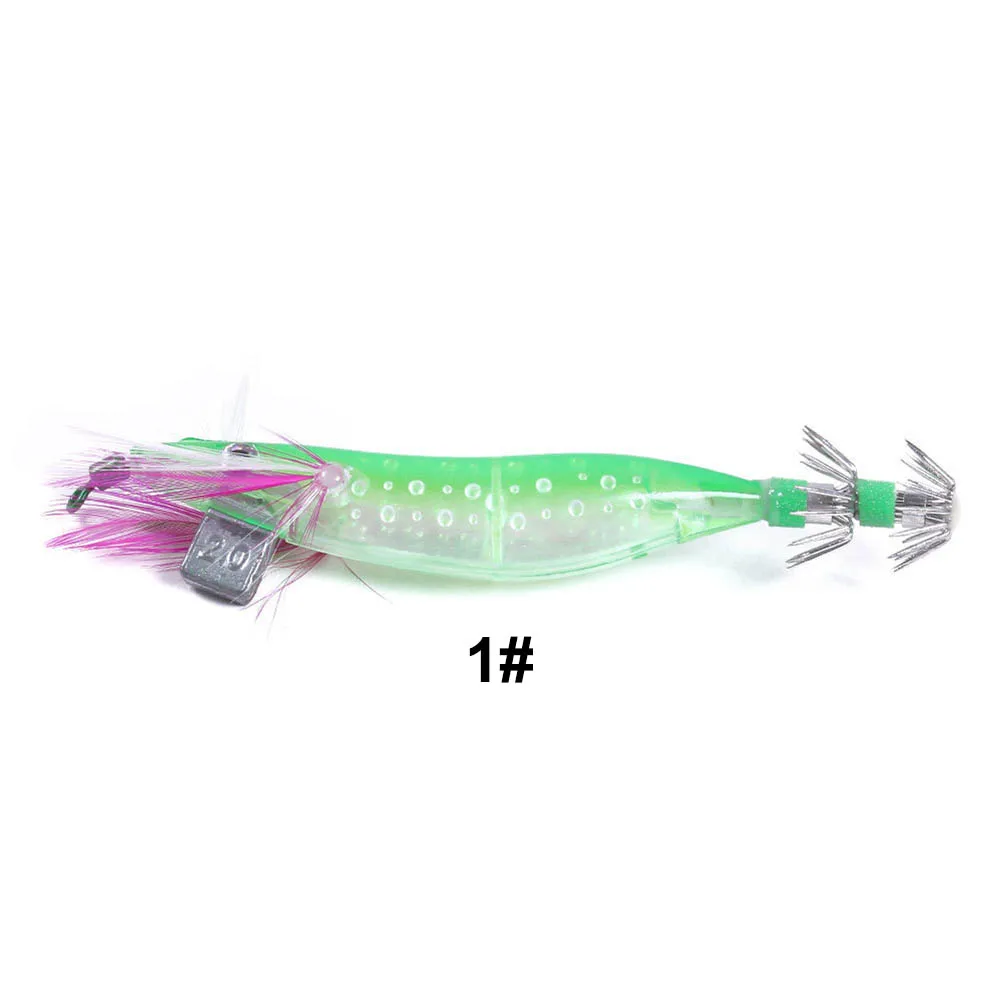

Luminous Lures Shrimp Lure Pesca Squid 10cm 9g Squid Fishing Tools 5pcs/pack Bass Bait Fish Tackle Fishing Hook