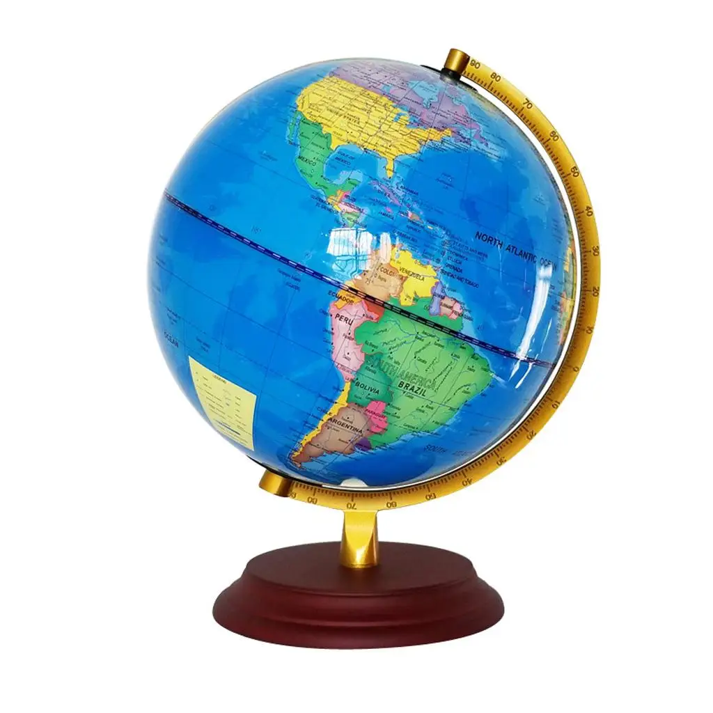 

23 см деревянная база ABS географическая карта мира Глобус Настольный орнамент